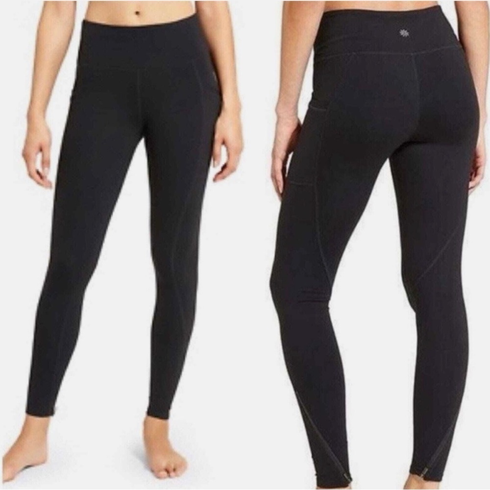 Athleta Black Small  High-Rise Chaturanga to Town Zipper Leggings
